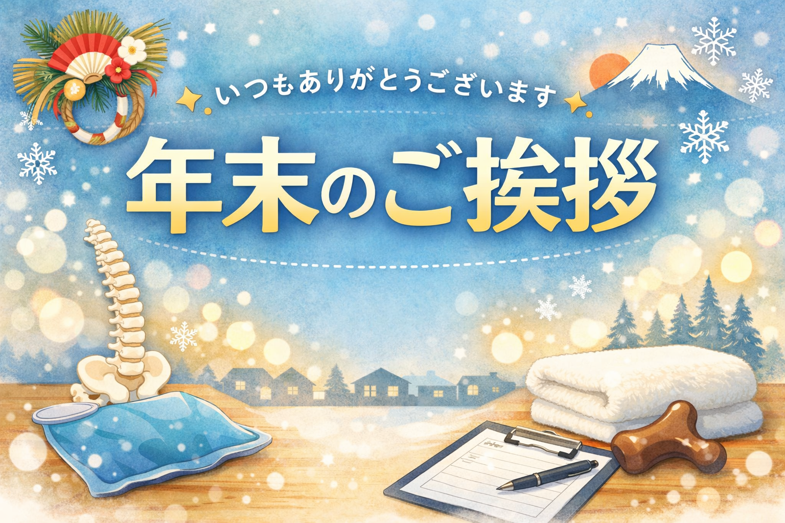 一年間ありがとうございました！<br>ひろ整骨院から年末のごあいさつ