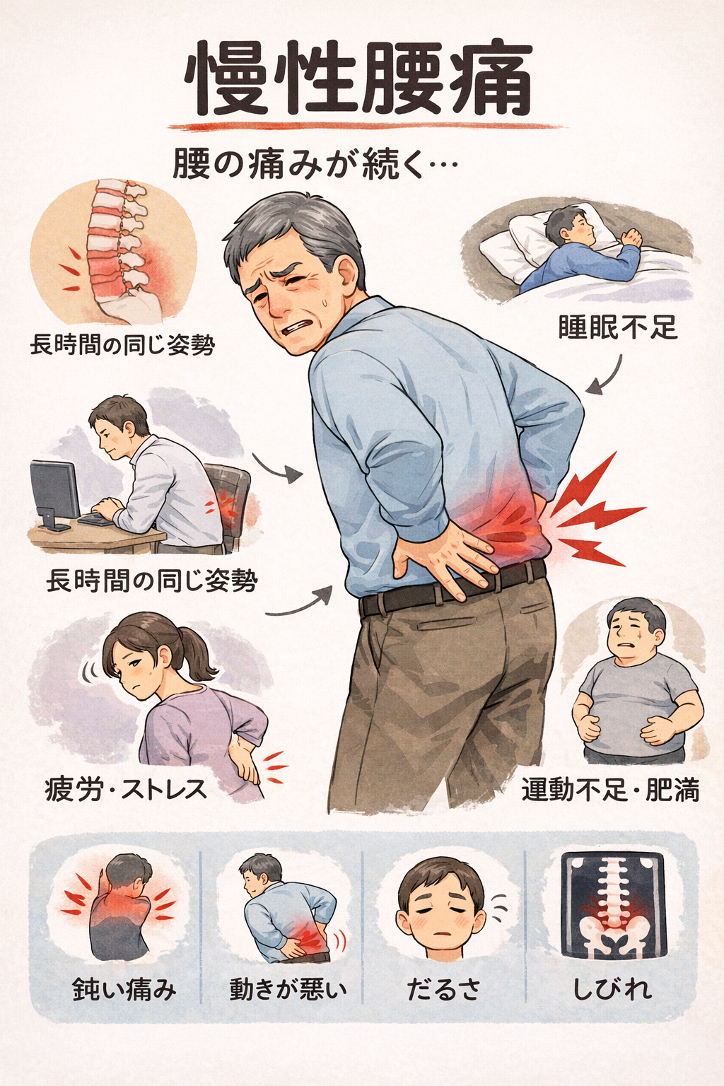 なかなか良くならない慢性腰痛