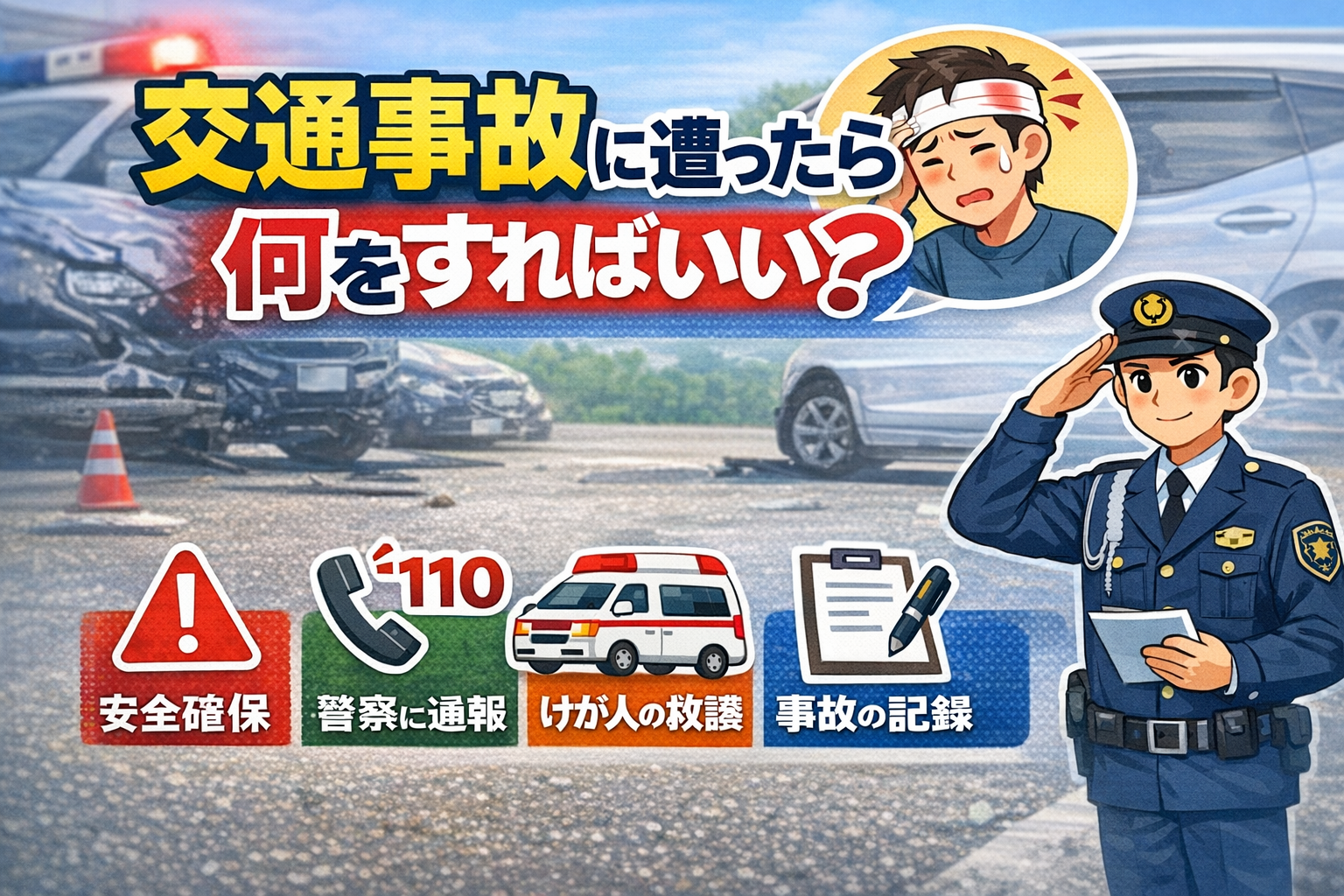 交通事故に遭ったら何をすればいい？<br>事故直後から示談までのすべての流れを解説
